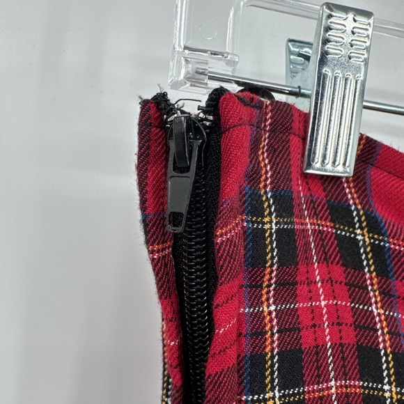 Spin Doctor Gothic Punk Tartan Skirt size S Red Black Y2K Ribbons Bows Corset - Picture 5 of 15